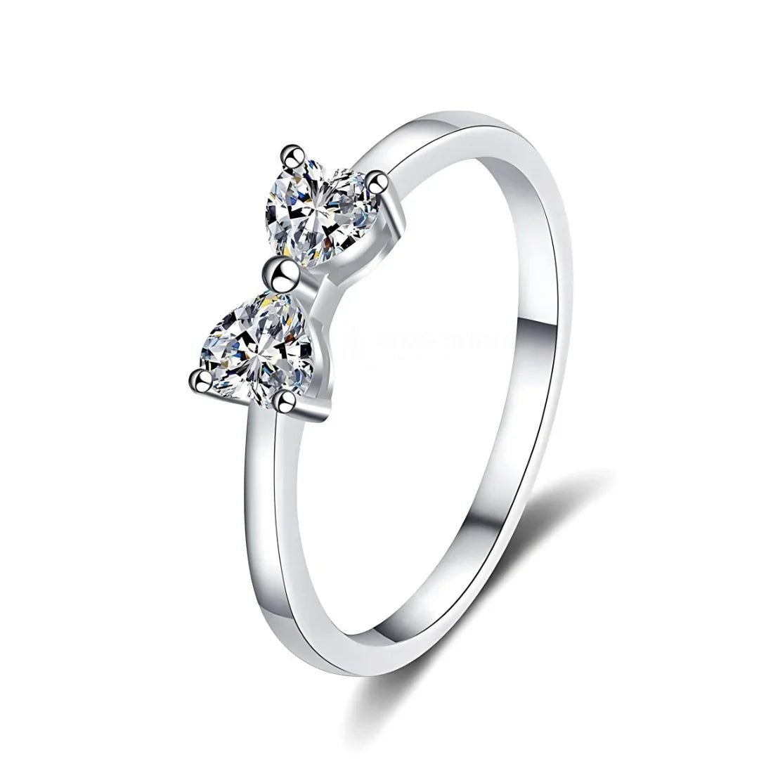 RSR-306 Stunning Double Heart-Shaped Moissanite Ring - Ringshing.com