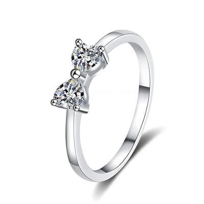 RSR-306 Stunning Double Heart-Shaped Moissanite Ring - Ringshing.com