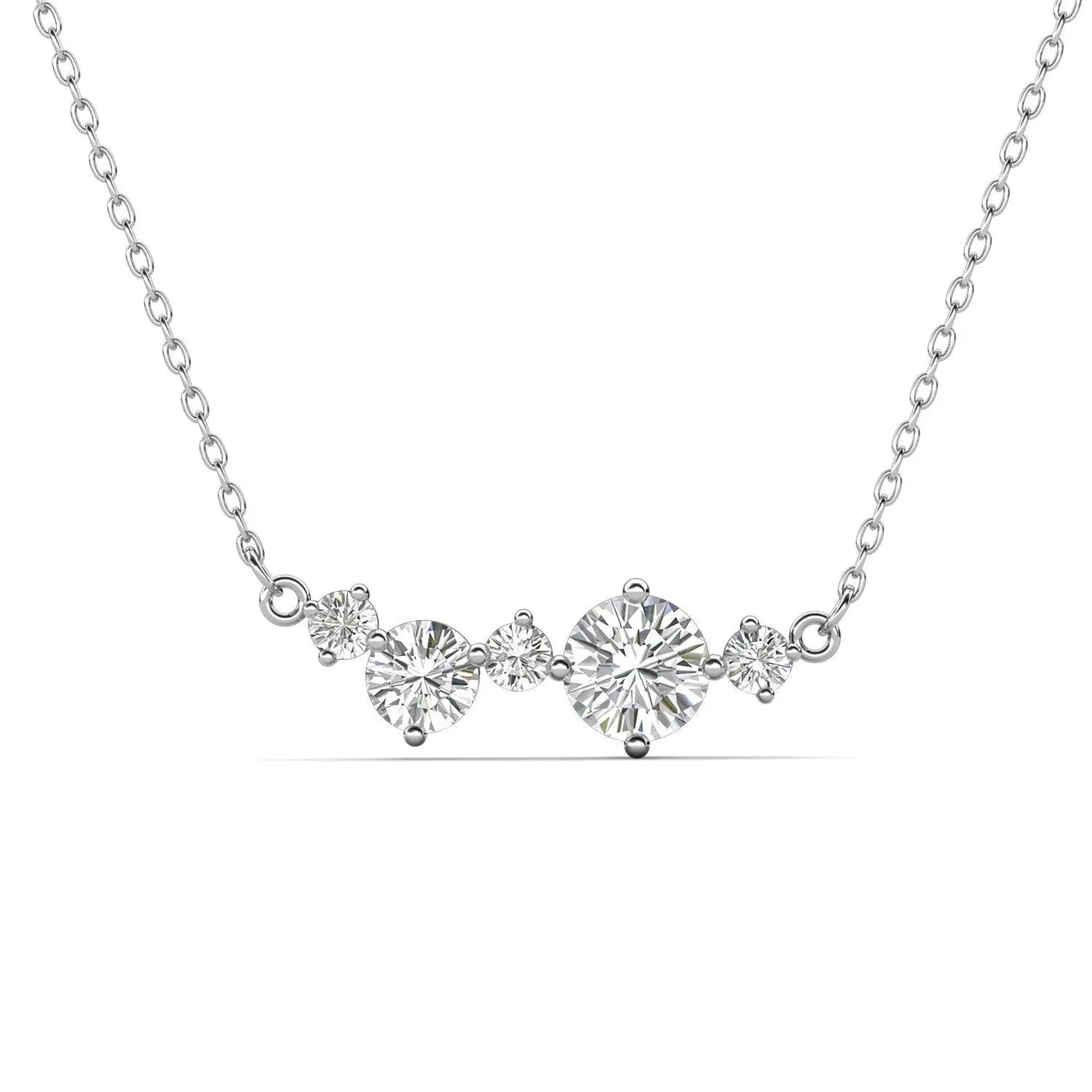 RSP-301 5PCS Original Moissanite Solitaire Pendant Necklace in Pure Silver - Ringshing.com