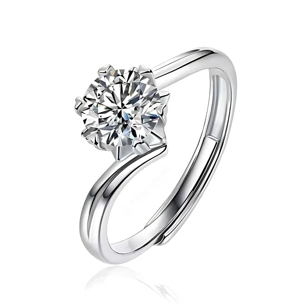 RSR-288 Free Size Original Moissanite Diamond Ring 1.0 Carat - Ringshing.com