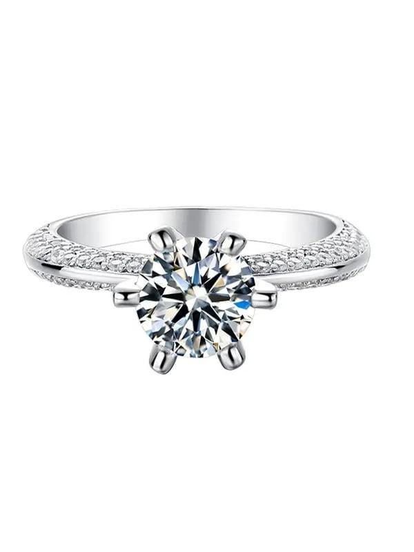 RSR 207 Moissanite Diamond White Minimalist Band Ring 1.0 Carat - Ringshing.com