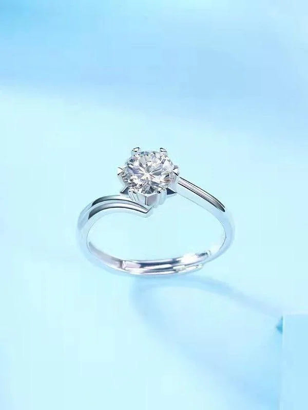 RSR-288 Free Size Original Moissanite Diamond Ring 1.0 Carat - Ringshing.com