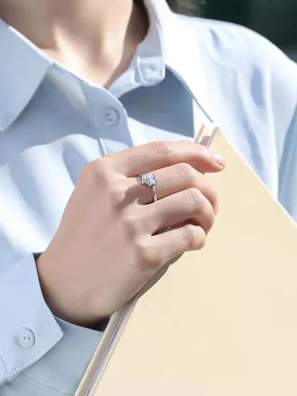 RSR-288 Free Size Original Moissanite Diamond Ring 1.0 Carat - Ringshing.com