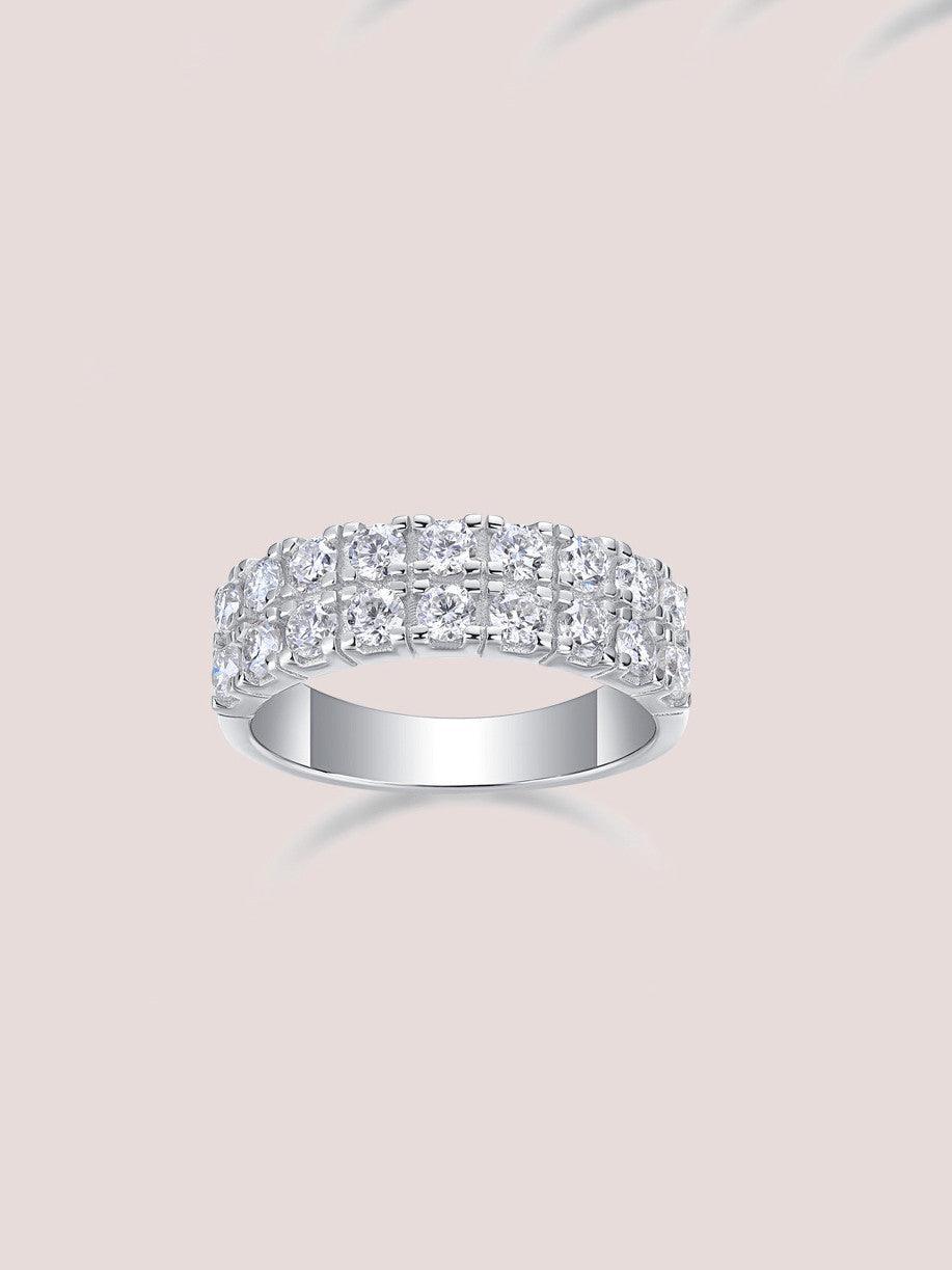 RSR-124 Moissanite Diamond Geometric Dainty Band Ring - Ringshing.com