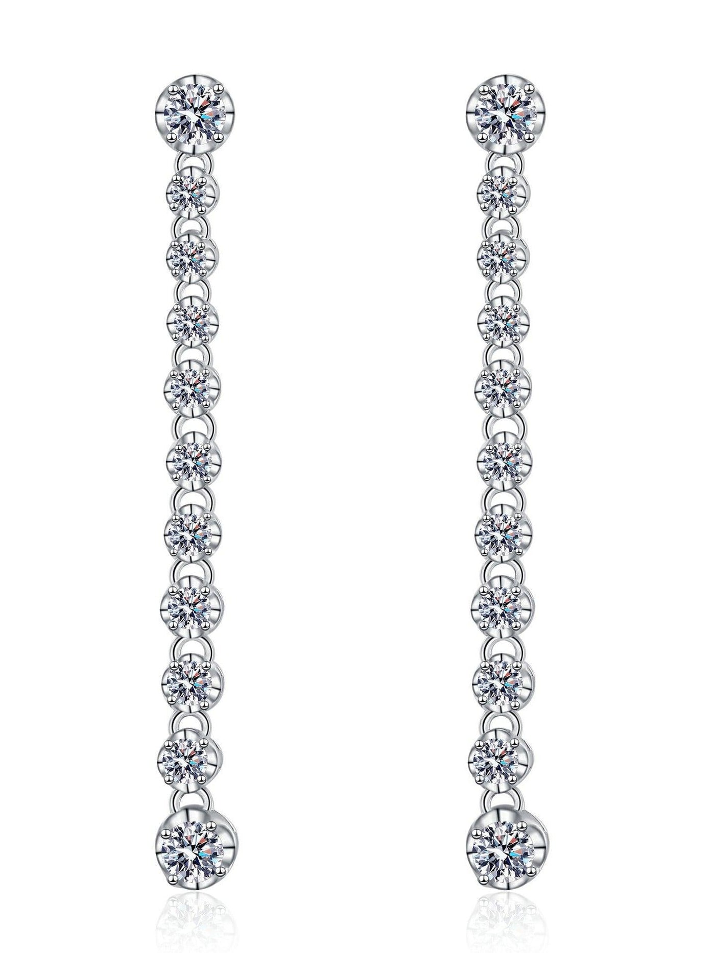 RSE 109 Elegance Redefined Moissanite Geometric Dainty Long Drop Earring 1.18 Ct - Ringshing.com
