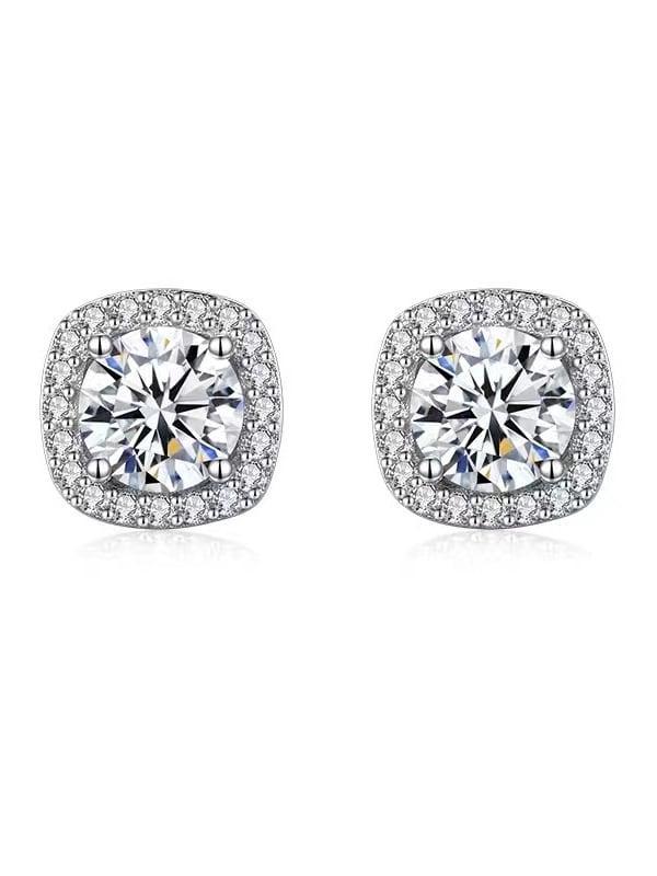 RSE-233 Moissanite White Minimalist Stud Earrings - Ringshing.com