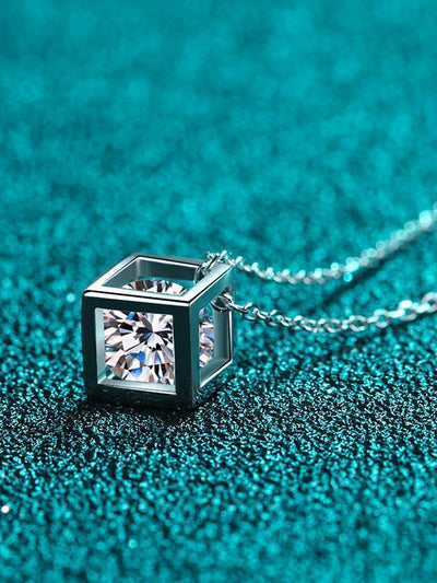 RSP 313 1.0 Carat Moissanite Diamond Square Pendant - Ringshing.com