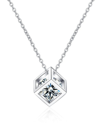 RSP 313 1.0 Carat Moissanite Diamond Square Pendant - Ringshing.com