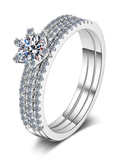 RSR 223 Moissanite Diamond White Minimalist Band Ring 0.5 Carat - Ringshing.com