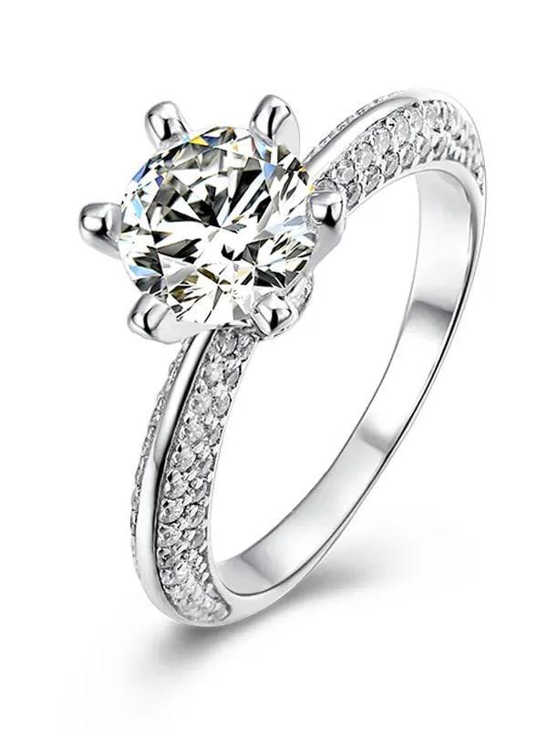 RSR 207 Moissanite Diamond White Minimalist Band Ring 1.0 Carat - Ringshing.com