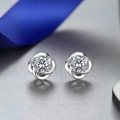 RSE-401 1.0 Carat Elegant Moissanite Swirl Stud Earrings - Ringshing.com