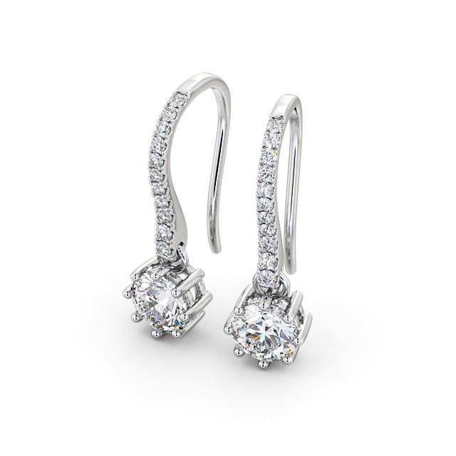 RSE-403 Drop Round Moissanite Earrings - Ringshing.com