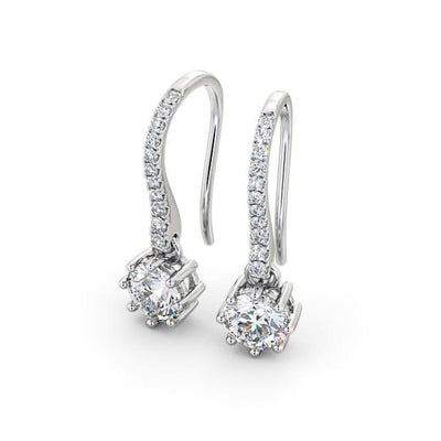 RSE-403 Drop Round Moissanite Earrings - Ringshing.com