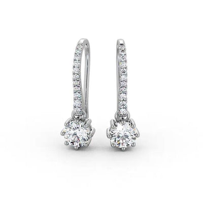 RSE-403 Drop Round Moissanite Earrings - Ringshing.com