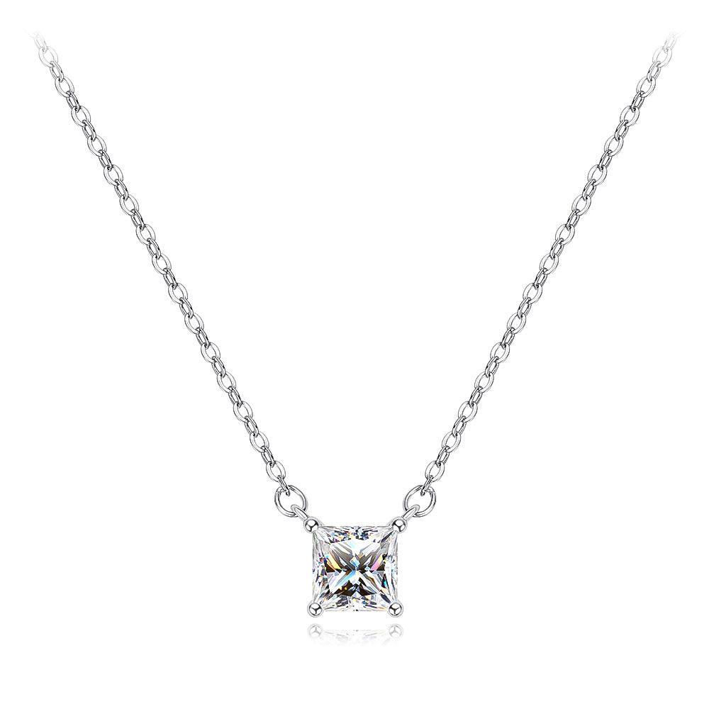 RSP-107 Original Moissanite Diamond Princess Cut Pendant - Ringshing.com